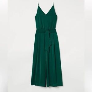 H&M Emerald Satin Jumpsuit